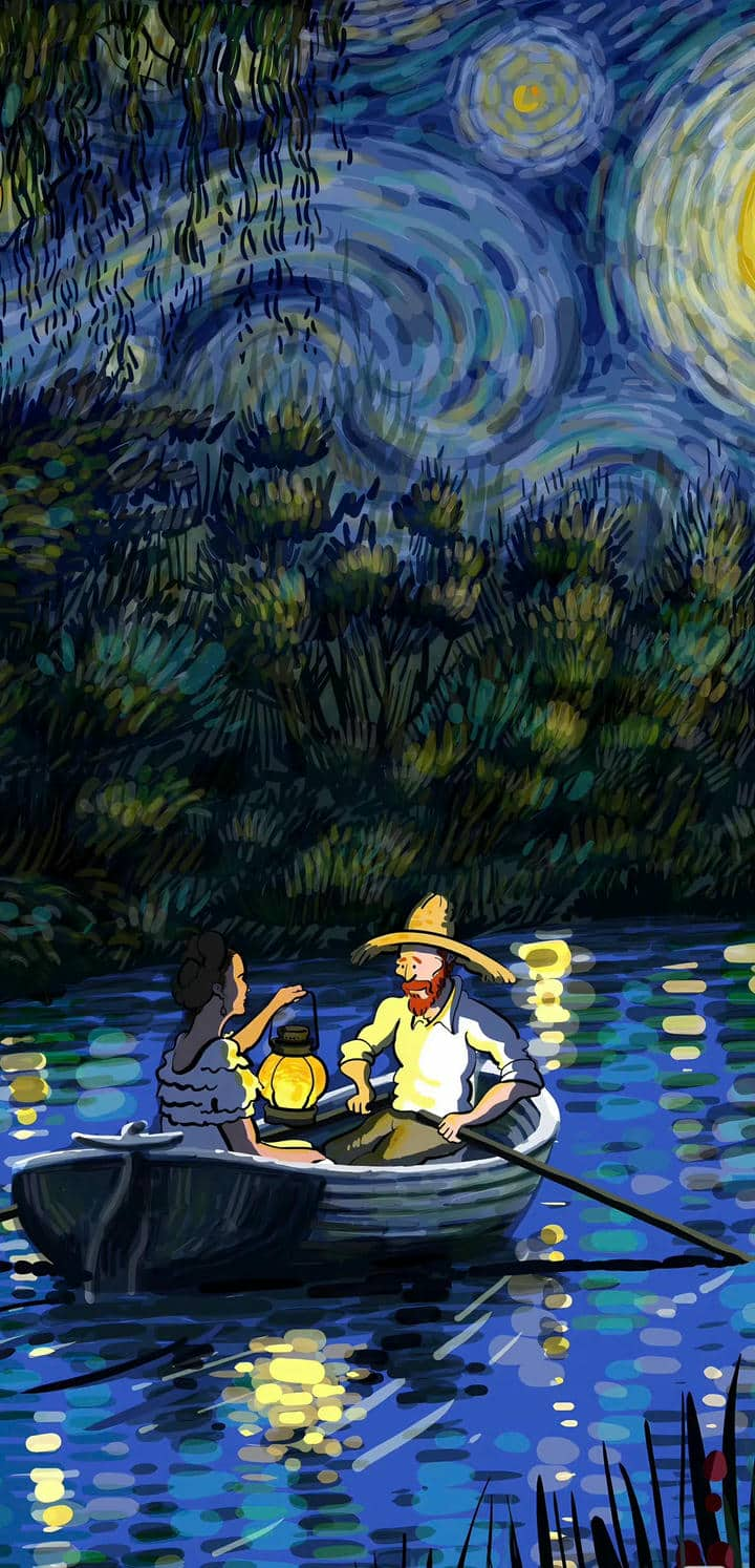 Hình nền iphone tranh Van Gogh đẹp