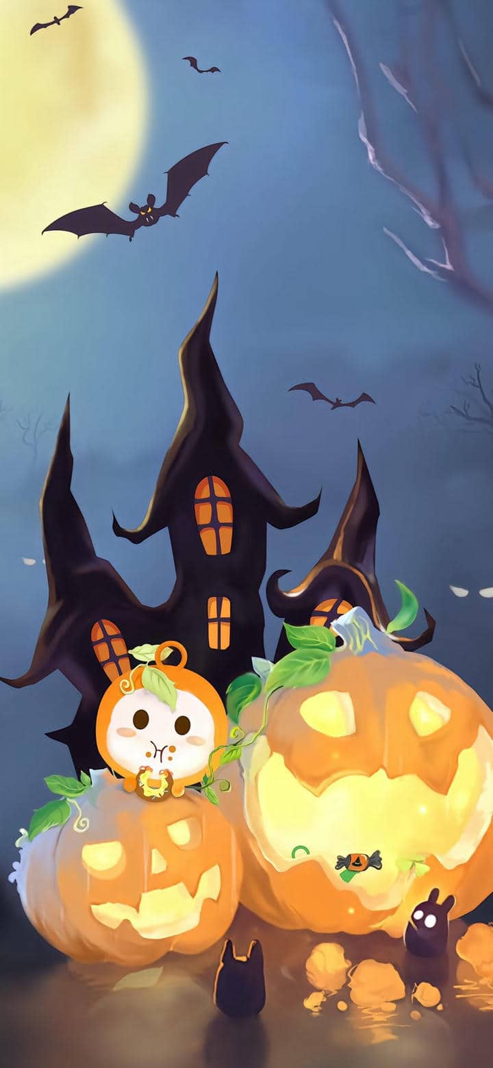 Ảnh hình nền đt Halloween cute đáng yêu