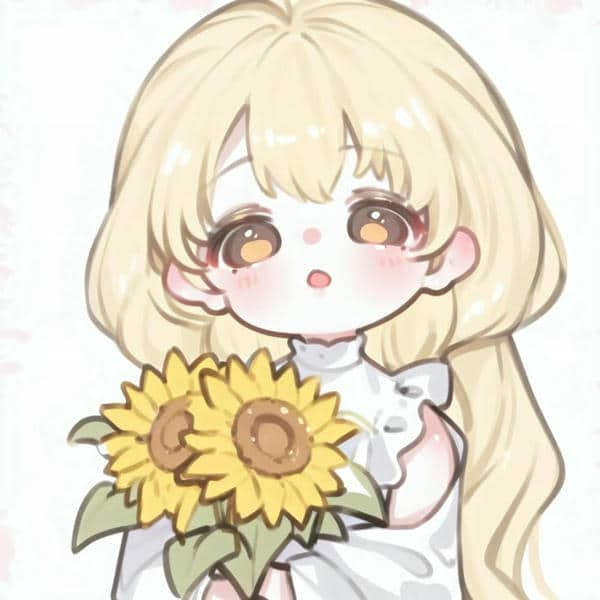 Hình ảnh avatar chibi hoa hướng dương cute