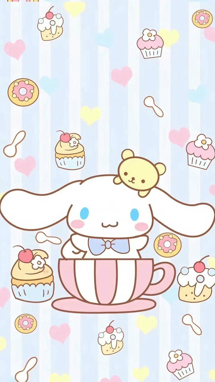 Hình nền điện thoại Cinnamoroll màu hồng siêu cute