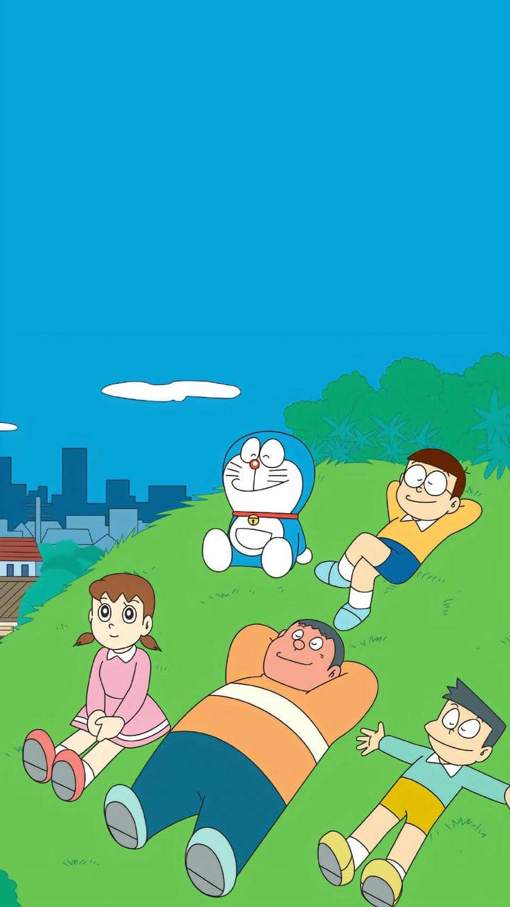 Hình nền đt Doraemon thỏ hồng cute