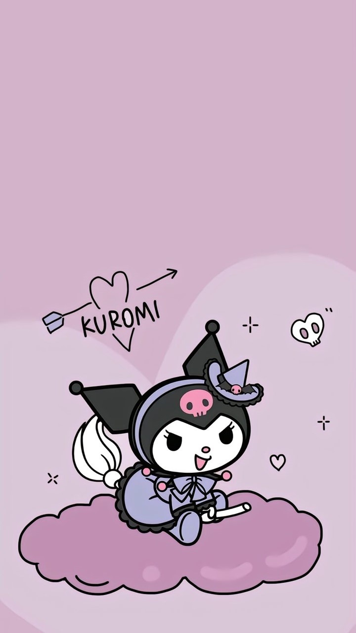 Ảnh hình nền điện thoại Kuromi phù thủy cute