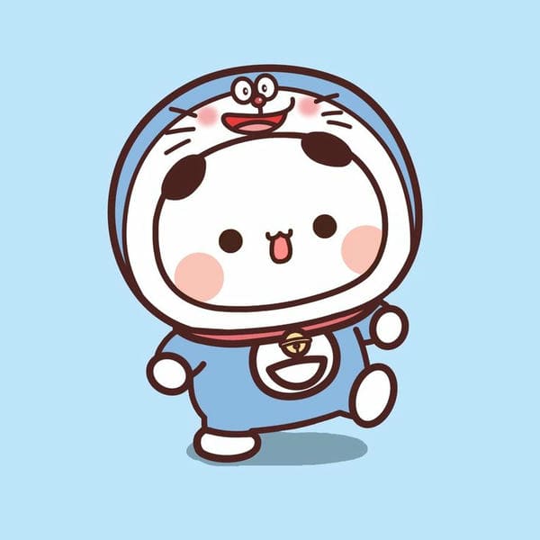 Hình avatar gấu hóa trang Doraemon siêu dễ thương