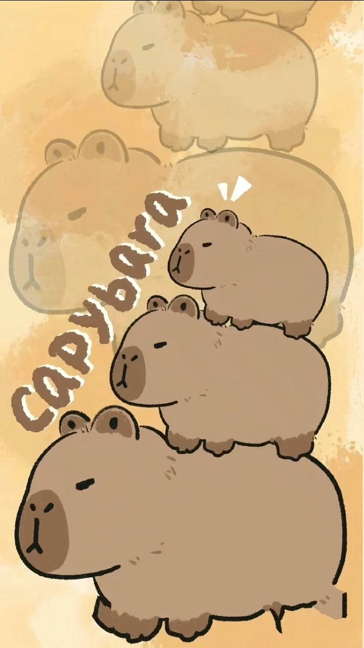 Hình nền Capybara cây thông noel cute