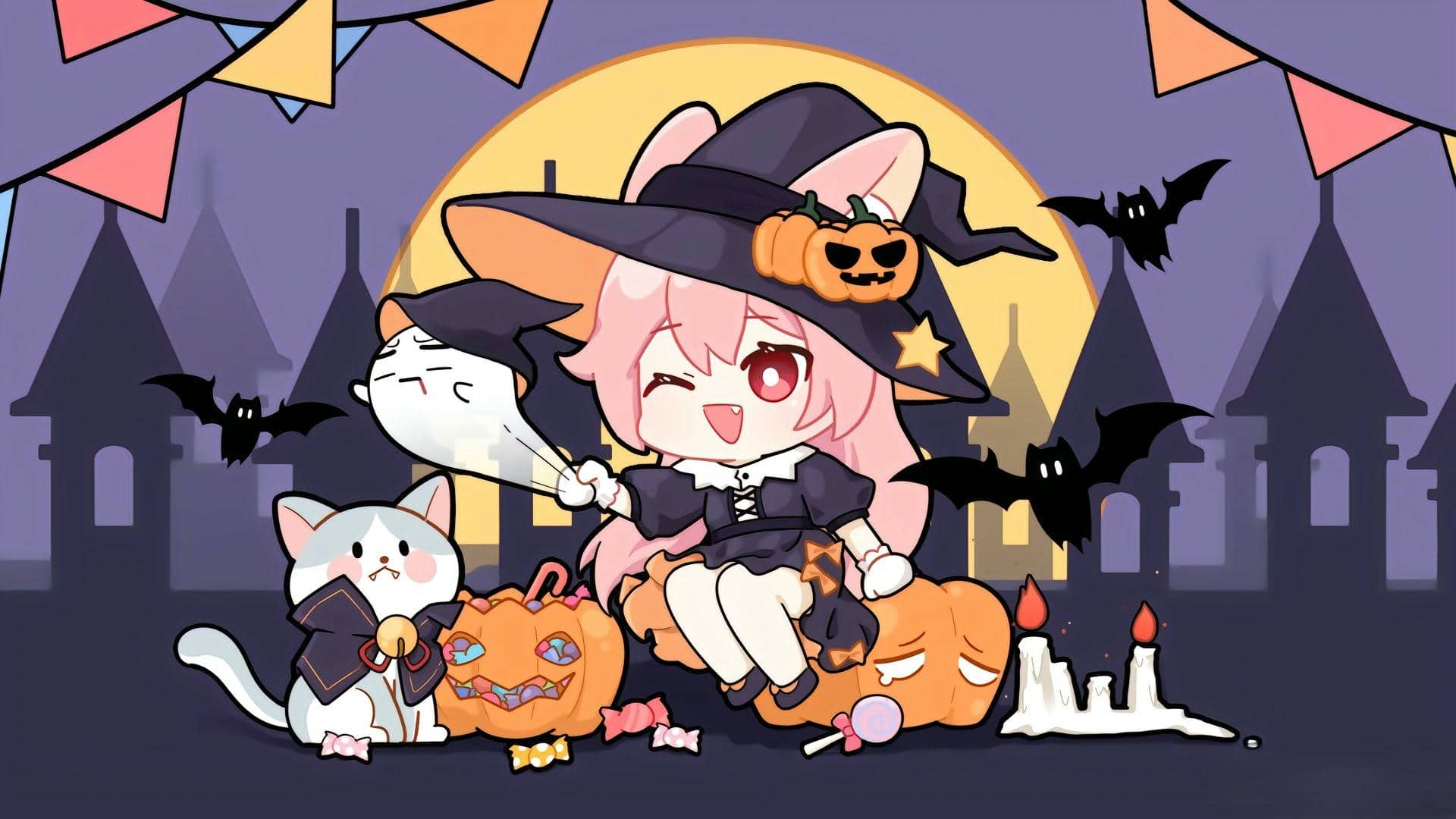 Hình nền laptop Halloween cute