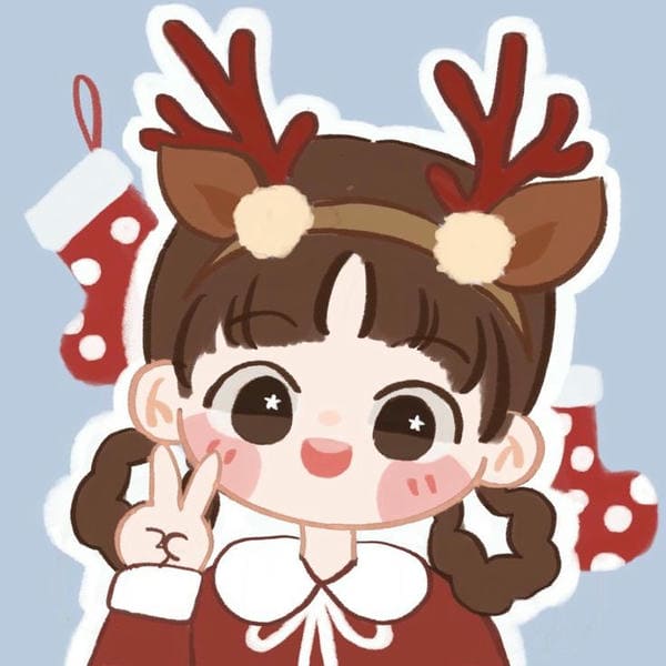 Ảnh avatar giáng sinh chibi nam ông già noel đáng yêu