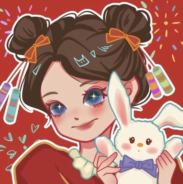 Hình ảnh avatar tết nữ chibi cute