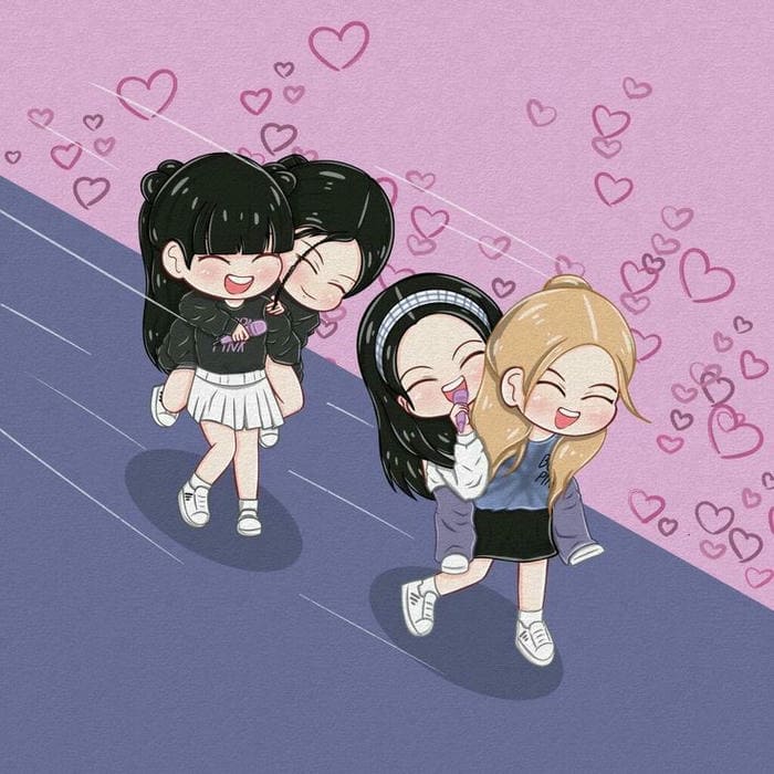 Ảnh avatar chibi Blackpink đội mũ sinh nhật siêu cute