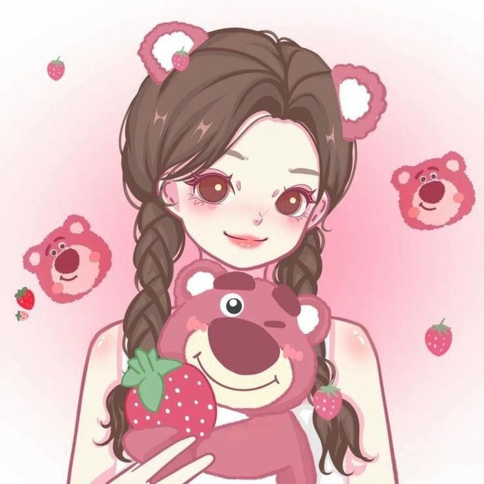 Ảnh avatar gấu dâu người cute