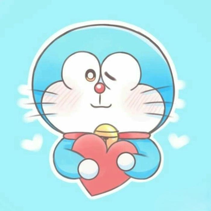 Ảnh avatar hình Doraemon ôm trái tim