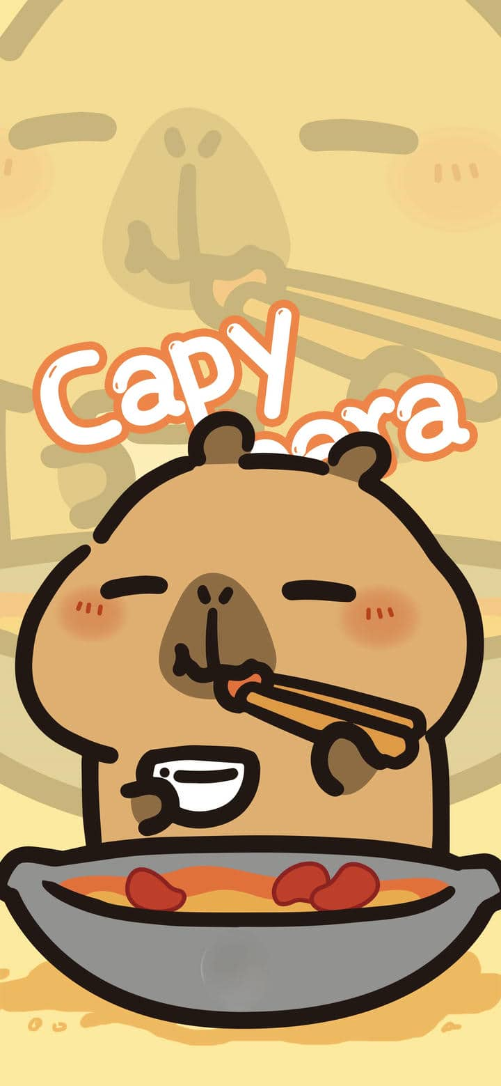 Ảnh hình nền Capybara vô tri đáng yêu