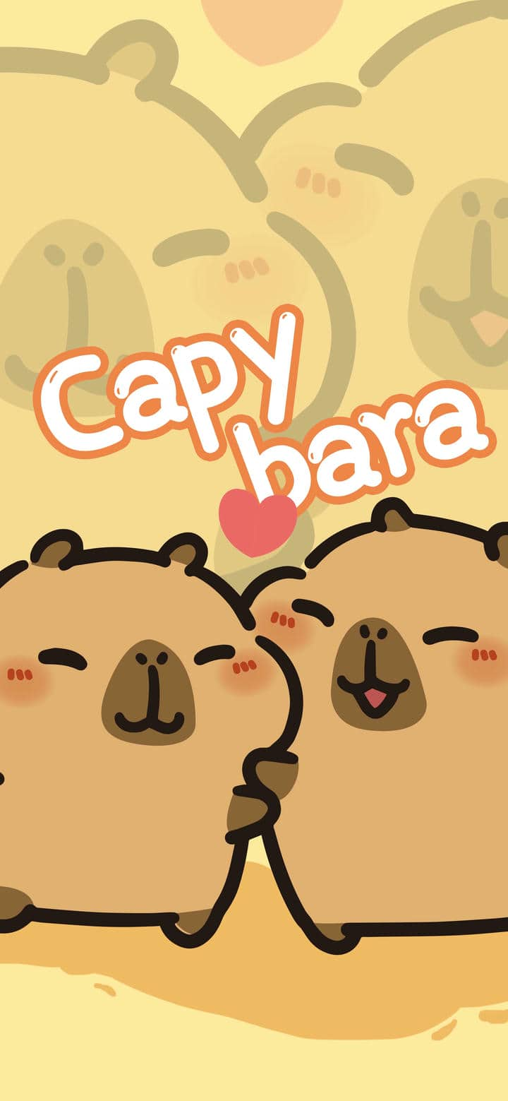 Hình nền Capybara cute vô tri cho điện thoại